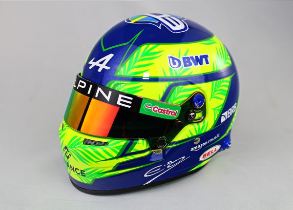 Forma1 Formula1 F1 sisak helmet SISAK Esteban Ocon - Alpine F1 Team 2023 Brazil GP 1:2 - Mini helmet