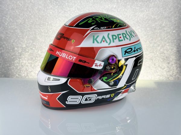 Forma1 Formula1 F1 sisak helmet SISAK Charles Leclerc - Scuderia Ferrari 2019 USA-Brazil GP. Bell 1:2 - Mini helmet